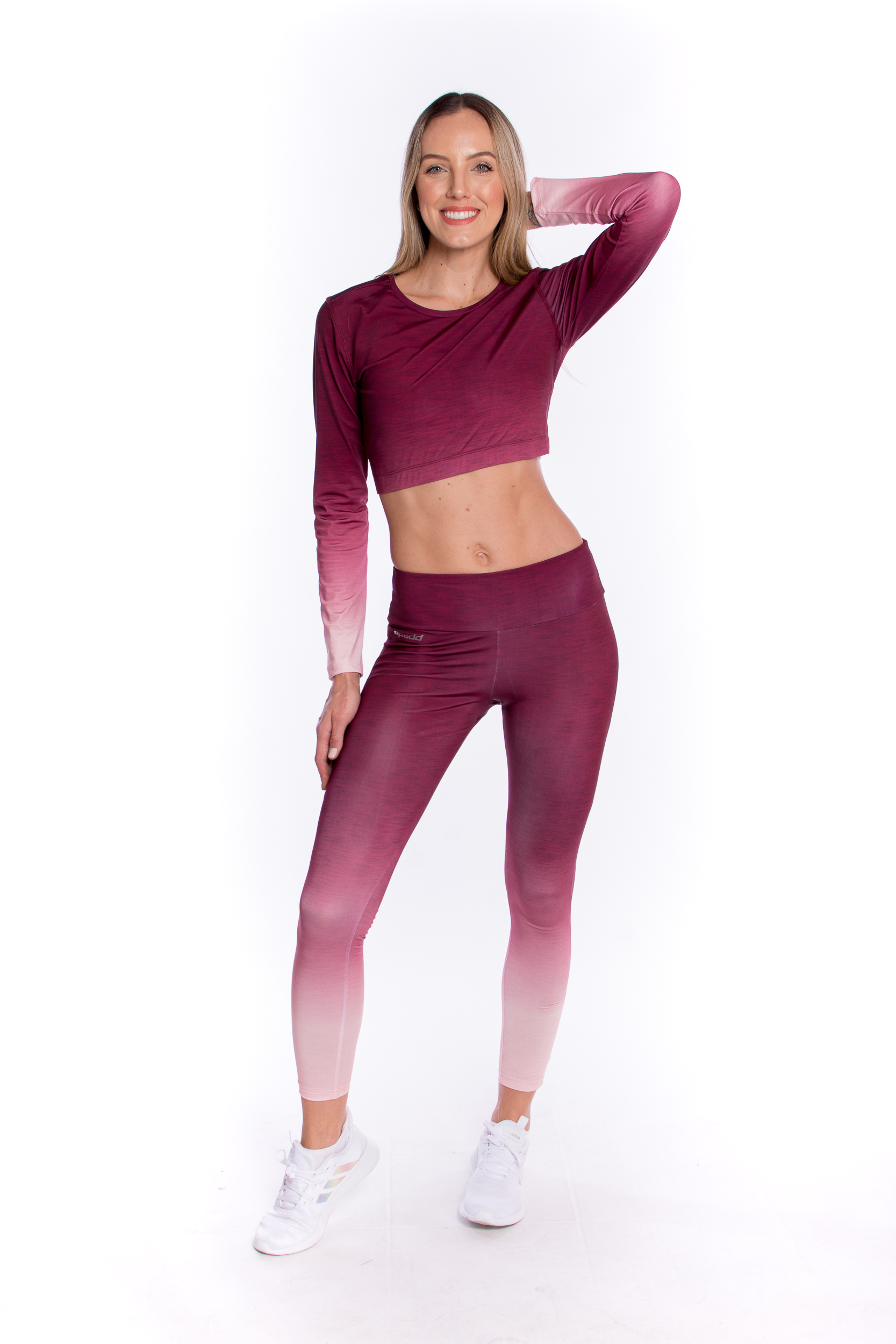 Crop top M/larga en poliester spandex 
